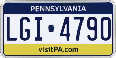 PA license plate LGI4790