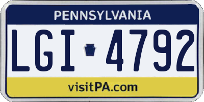 PA license plate LGI4792