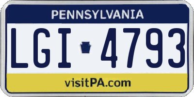 PA license plate LGI4793
