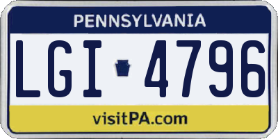 PA license plate LGI4796