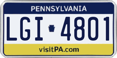 PA license plate LGI4801