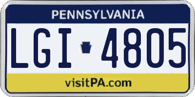 PA license plate LGI4805