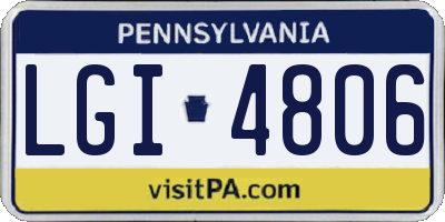 PA license plate LGI4806