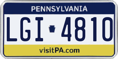 PA license plate LGI4810