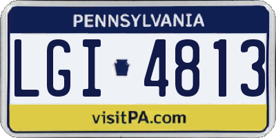 PA license plate LGI4813