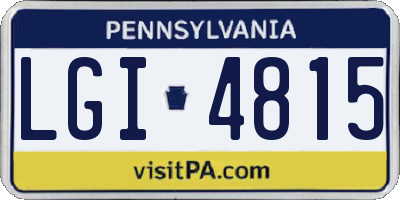 PA license plate LGI4815