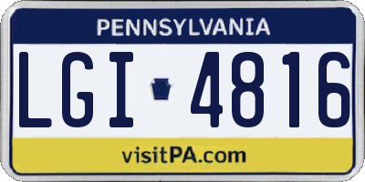 PA license plate LGI4816