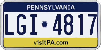 PA license plate LGI4817