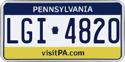 PA license plate LGI4820