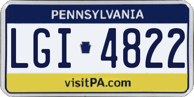 PA license plate LGI4822