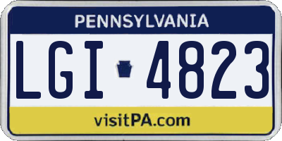 PA license plate LGI4823