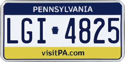 PA license plate LGI4825