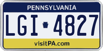 PA license plate LGI4827