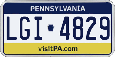 PA license plate LGI4829