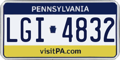 PA license plate LGI4832