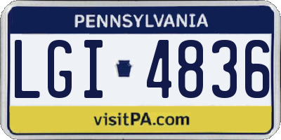 PA license plate LGI4836