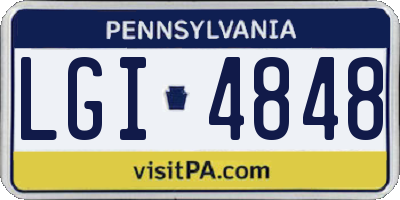 PA license plate LGI4848