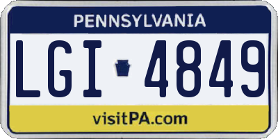PA license plate LGI4849