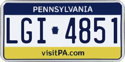 PA license plate LGI4851