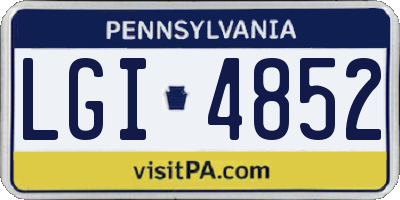 PA license plate LGI4852