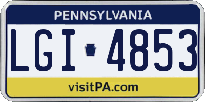 PA license plate LGI4853