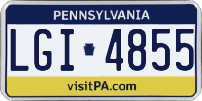 PA license plate LGI4855