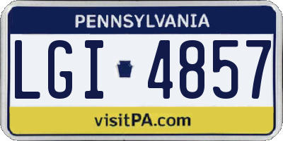 PA license plate LGI4857