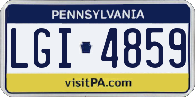 PA license plate LGI4859