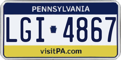 PA license plate LGI4867