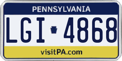 PA license plate LGI4868