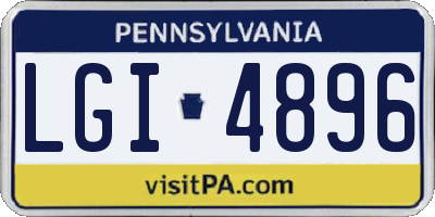 PA license plate LGI4896