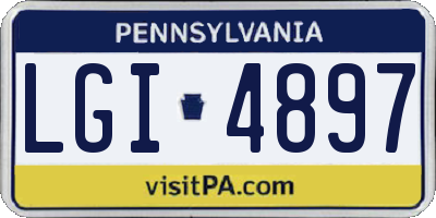 PA license plate LGI4897