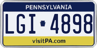 PA license plate LGI4898