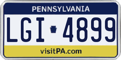 PA license plate LGI4899