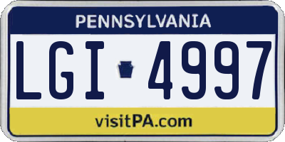 PA license plate LGI4997