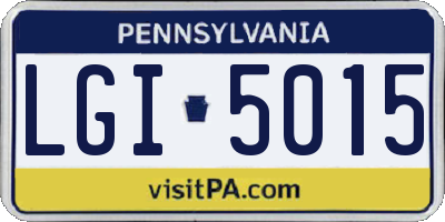 PA license plate LGI5015