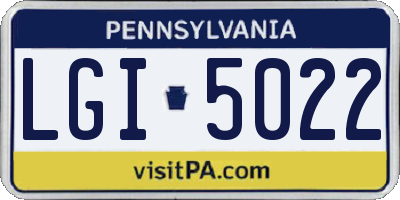 PA license plate LGI5022