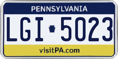 PA license plate LGI5023