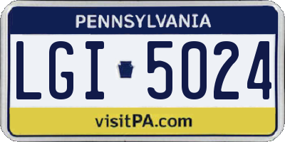PA license plate LGI5024