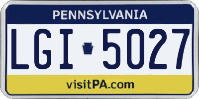PA license plate LGI5027