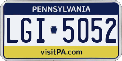 PA license plate LGI5052
