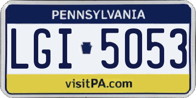 PA license plate LGI5053