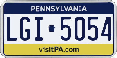 PA license plate LGI5054