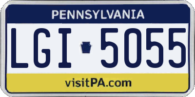 PA license plate LGI5055