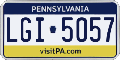 PA license plate LGI5057