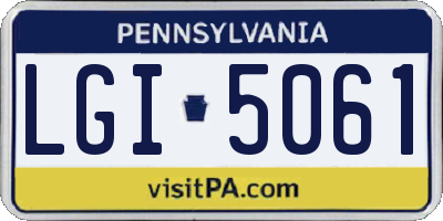 PA license plate LGI5061