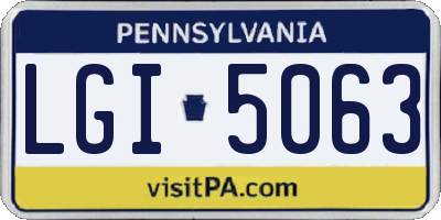 PA license plate LGI5063