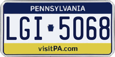 PA license plate LGI5068