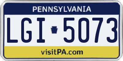PA license plate LGI5073