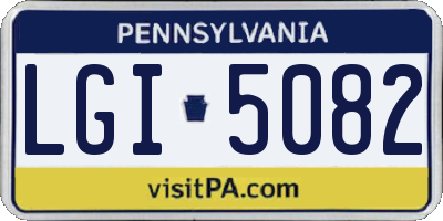 PA license plate LGI5082
